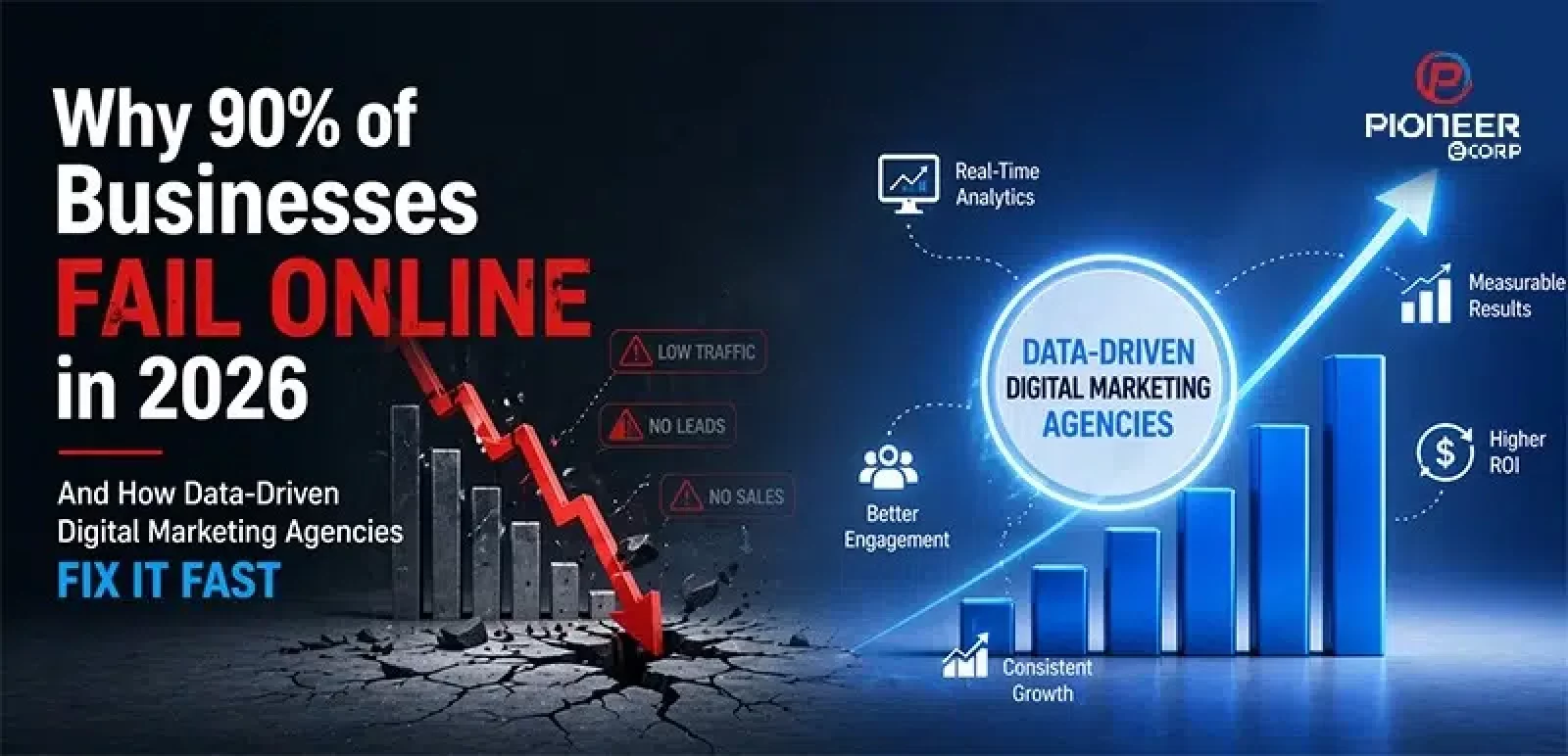 Why 90% of Businesses Fail Online in 2026 — And How Data-Driven Digital Marketing Agencies Fix It Fast